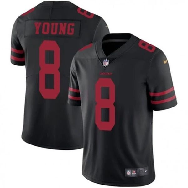 Men San Francisco 49ers 8 Steve Young Nike Black Limited NFL Jersey